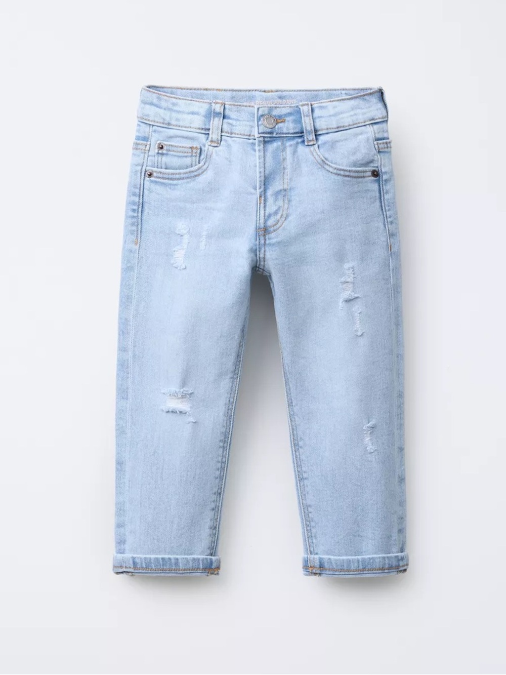 Zara Light Wash Boys Straight Jeans - Light Blue